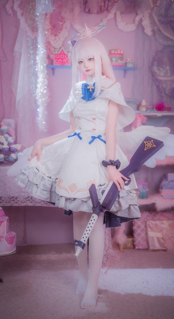 みゅあ(myuanya)蔚蓝档案圣园未花cosplay🎀🤍🤍 [11P 113M]-哔图库