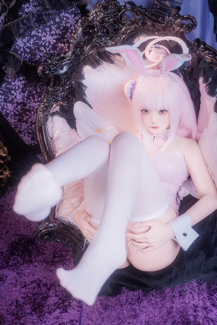 みゅあ(myuanya)♡兔女郎cosplay装扮的圣园未花♡ 老师，你会喜欢吗？ [13P 187M]-哔图库