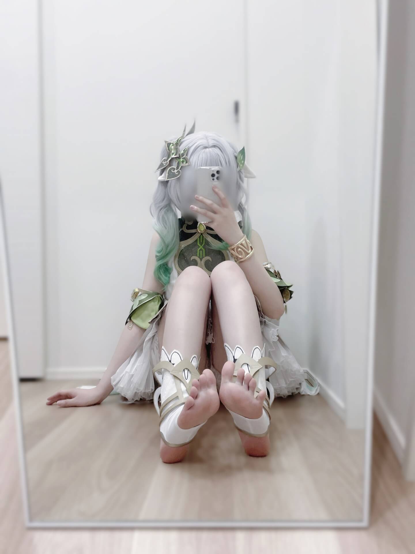 みゅあ(myuanya)原神纳西妲🌱🤍Cosplay [7P 15M]-哔图库